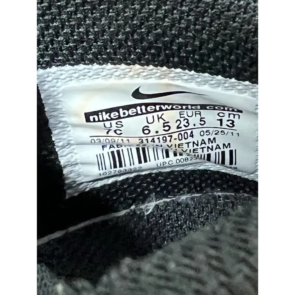 Nike Classic Kids Toddler Sz 7 Black High Top Leather Sneaker Shoes Snap/Lace Up